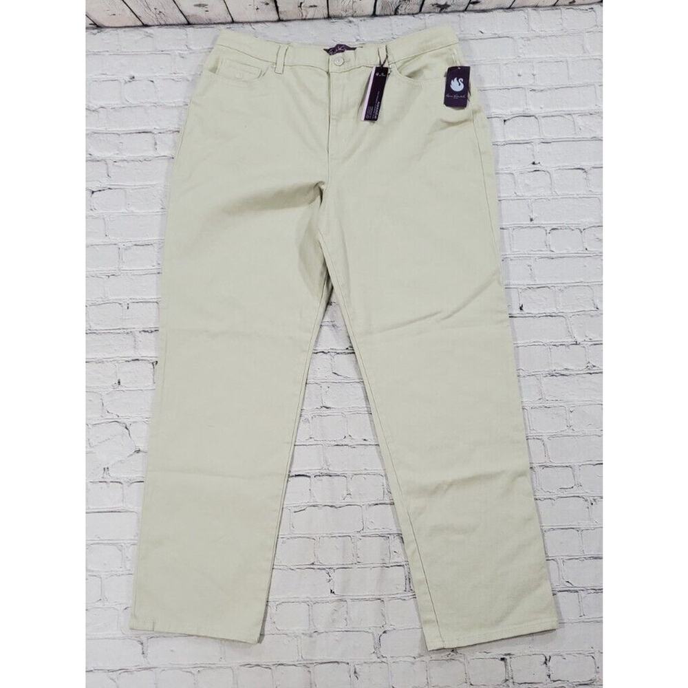 Gloria Vanderbilt Amanda Classic Tapered Stretch Denim Thyme Sage Jeans SIZE 18
